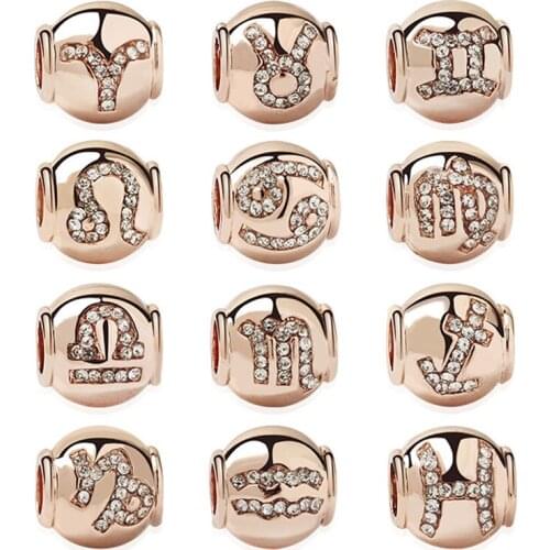 2020 new free shipping 4pcs/lot Twelve constellations Cancer Leo Virgo Libra Aries Taurus bead fit Pandora charms bracelet X063
