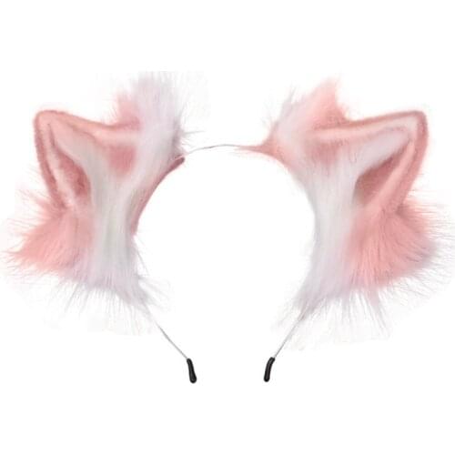 Furry Plush Foldable Ear Headband Kawaii Simutation Animal Cosplay Hair Hoop
