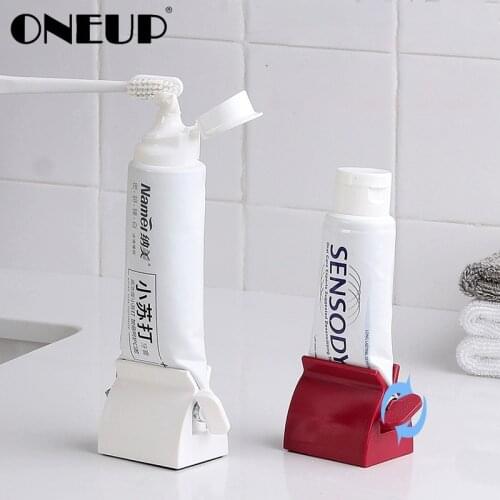 ONEUP Multifunctional Toothpaste Tube Press Squeezer Plastic Toothpaste Dispenser Tooth Paste Holder Bathroom Accessories Set