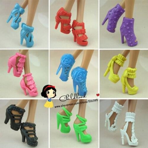 Wholesales 10pair/slot quality high heels shoes For Barbie doll