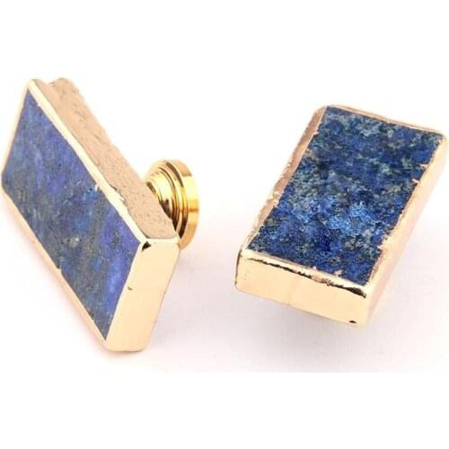 Original Stone Lapis Lazuli Small Handle Natural Single Hole Drawer Cupboard Door Wooden Box Knob Handles Furniture Diy Pull