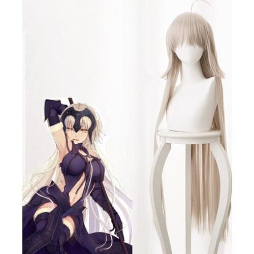 Game Fate Grand Order Cosplay Wigs Saber Jeanne dArc Alter Cosplay Wig Heat Resistant Synthetic Wig Hair Halloween Party