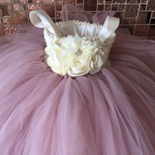 Flower Girl Tutu Dress Ankle-Length Princess Tulle Kids Tutu Dresses for Girls Wedding Party Dress Children Pageant Ball Gowns