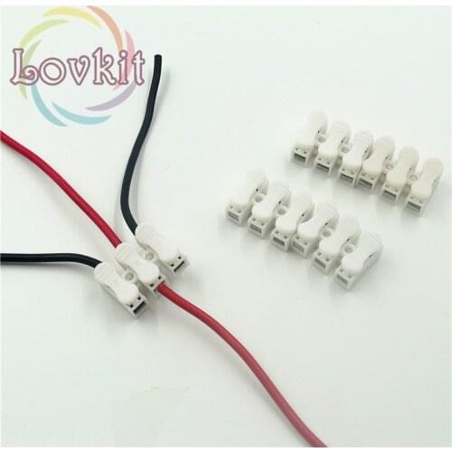 50pcs 3p Spring Connector wire with no welding no screws Quick Connectos cable clamp Terminal Block 3 Way Easy Fit for led strip