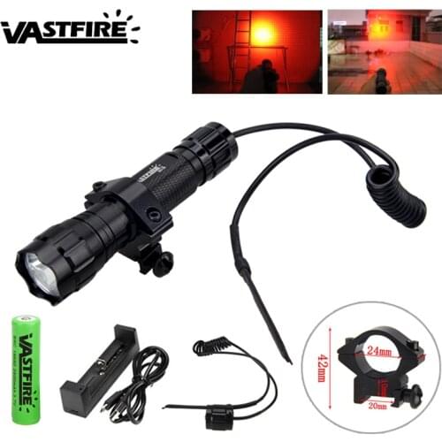 Q5 3000lm Tactical LED Rifle Light Green/Red Hunting Flashlight +Gun Airsoft Scope Mount+18650 Battery+Remote Switch+USB Charger