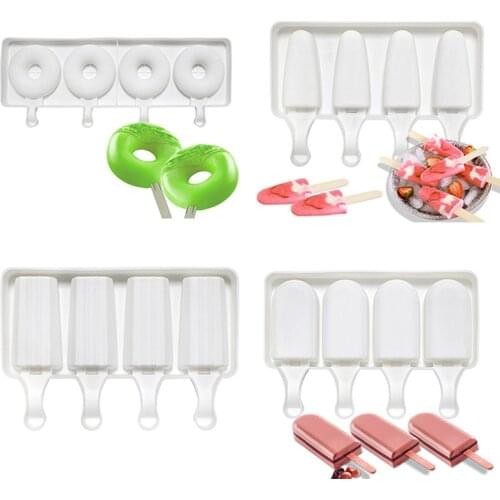 4 Cavities Bear/Dinosaur/Oval Ice Cream Silicone Mold Jelly Chocolate Popsicle Cake Mould Cake Decorating Tools Bakeware