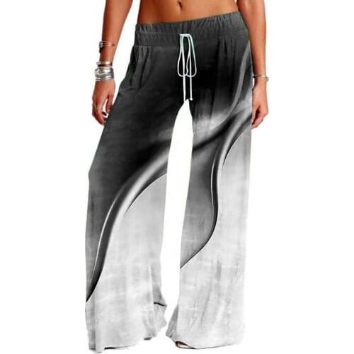 Sports Pants Wide-leg Floor Length Soft Printed Women Trousers for Sports Street wear Pants Casual Womens Clothing 2021