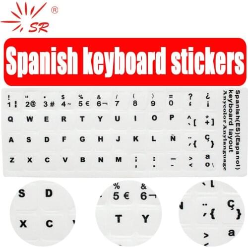 SR Standard Spanish Language 7 Types Keyboard Stickers Layout Button Letters Alphabet for PC Laptop Accessories Computer