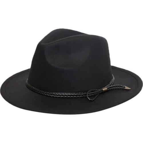 Stylish Bar Women Men Wool Felt Water Repellent Outback Fedoras Hat With Wide Brim Gangster Trilby Felt Jazz Sombrero Caps 2019