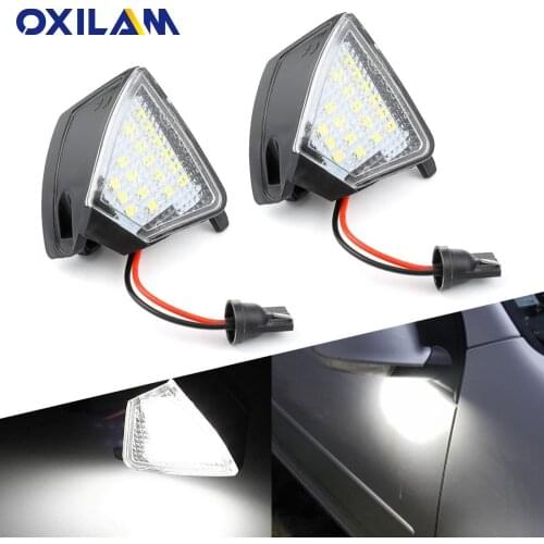 2x LED Side Mirror Puddle Light Car LED Lamp Canbus No Error Bulb For VW GOLF5 GTI V MK5 Jetta Passat B5.5 B6 Sharan Superb EOS