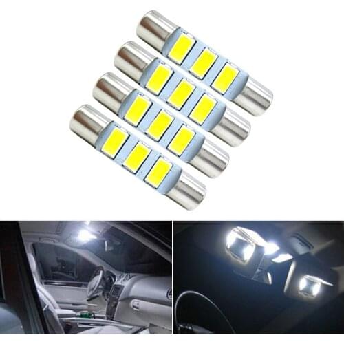 4x 28mm 29mm Canbus LED Fuse Festoon Vanity Mirror Light Bulb For Car SUV Truck Sunvisor Flips Vanity Mirror Lights DC 12V