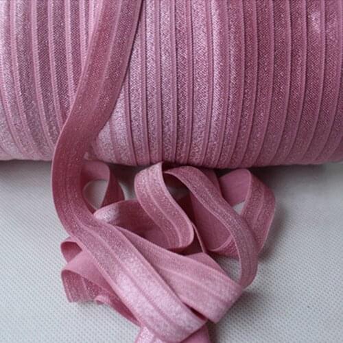 T.R RIBBON #165 rosy manve 5/8" FOE elastic, solid Fold Over Elastic FOE for Headbands 50yards and 100yards/lot