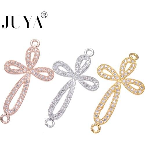 Shininy Zircon Rhinestone Flower Charms Connectors For Jewelry Handmade DIY Making Women Bracelets Necklaces Accessories