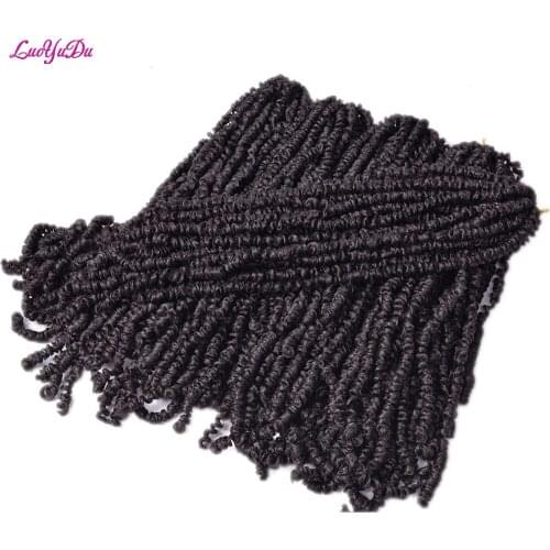 Afro Curls Spring Twist Locs Crochet Hair 18 Inches Crochet Braid Passion Twist Synthetic Braiding Organic Hair Extensions 100g