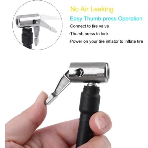Tire Air Inflator Hose Adapter Twist Lock Connection Locking Air Chuck with Air Hose and Standard Tire Valve Fine Thread