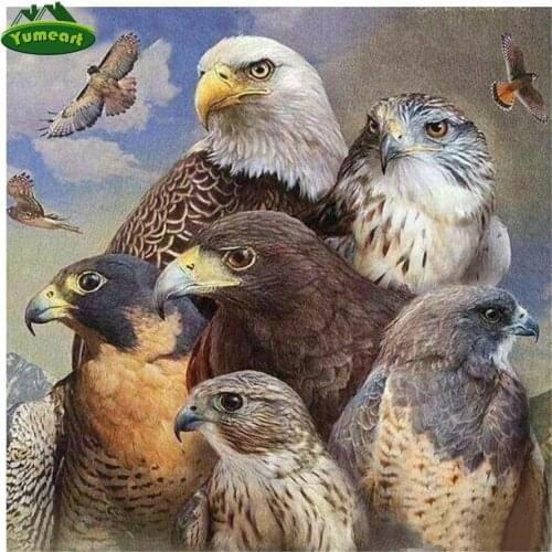 Yumeart DIY Diamond Painting by Number Animal eagle Needlework Rhinestones Diamond Embroidery Mosaic Cross Stitch Christmas Gift