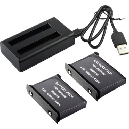 2 Slots Micro/Type-C Battery Charger Charging Station Hub Fast Charging For Insta360 ONE X2 Action Camera Charging Accessories