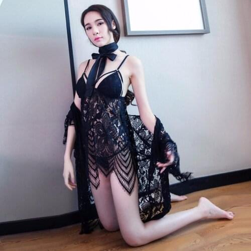 Women Pajamas Sets Lace Hollow Pajamas Sleepwear Embroidery Luxurious Bath Gown Wedding Night Dress White Robe Nighties Wedding