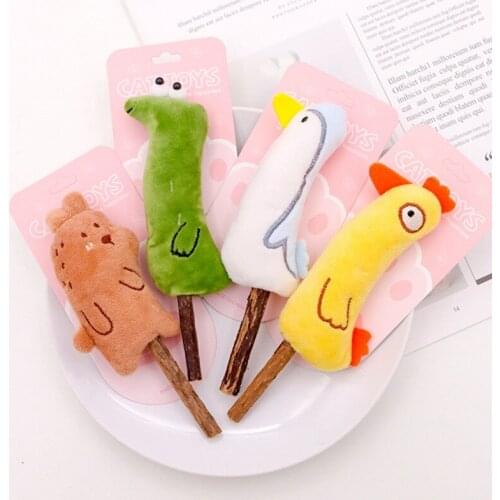 Pet Cat Molar Toothpaste Stick Actinidia Cute Animal Snacks Sticks Pet Cleaning Teeth Cat Toys