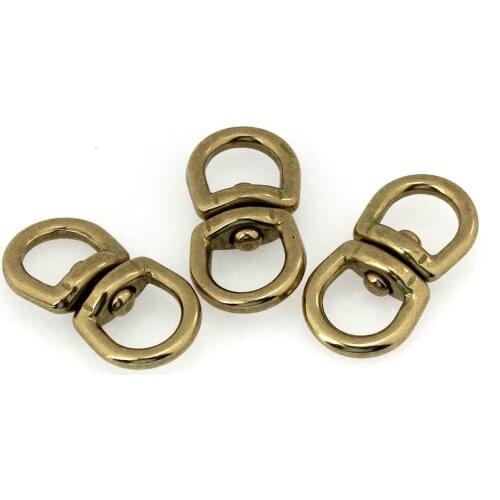 1pcs Solid brass swivel eye rotating connector "8"-shape for keychain wallet round circle key ring metal buckle