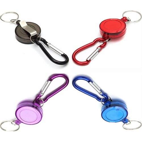 1PC Retractable Pull Keychain Badge Reel ID Lanyard Name Tag Card Holder Reels Recoil Belt Key Ring Chain Clips