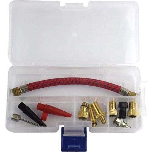 12Pcs/Set Airbed Pump Hose Adapter Nozzle Valve Air Hose Inflating Needles Bike Pump Inflator Connector Bike Tools