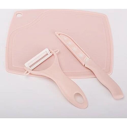 3Pcs Ceramic Fruit Knife Peeler Set with Mini Cutting Board Top Quality Kitchen Supplies for Fruits Vegetable Cutting Peeling