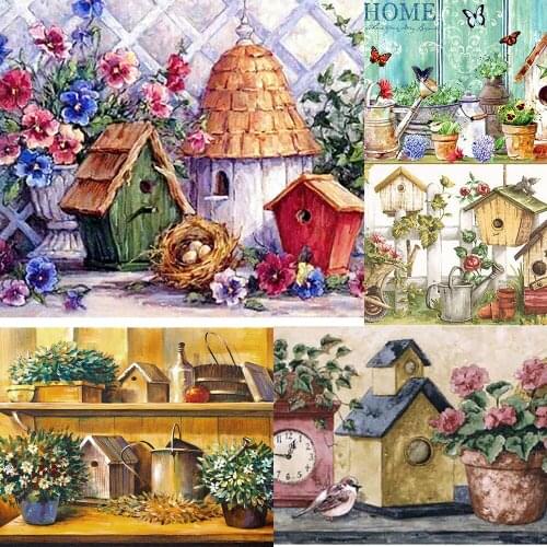 DIY Garden Potted Plants 5D Diamond Painting Full Round/Square Rhinestone Mosaic Embroidery Cross Stitch Wall Craft Art Gift