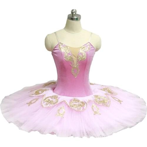 Pink gold performance ballet tutu for Women stage costume white gold Pre-professional tutu skirt Orange TUTU practice BLST18001