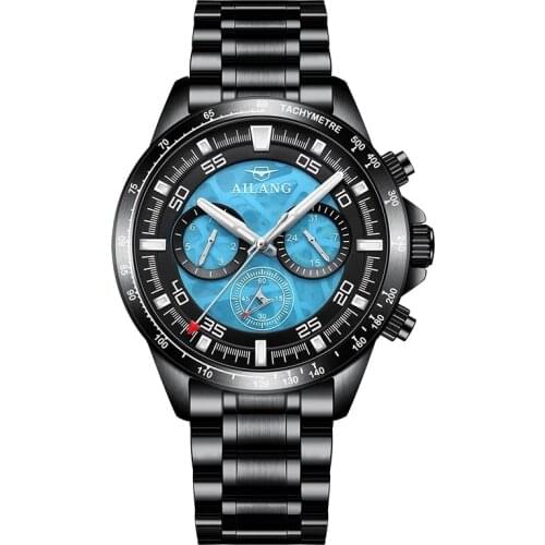 AILANG New Mens Business Automatic Mechanical Calendar Week Pointer Waterproof Luminous 60 Sencond Hand Stainless Watches 8827