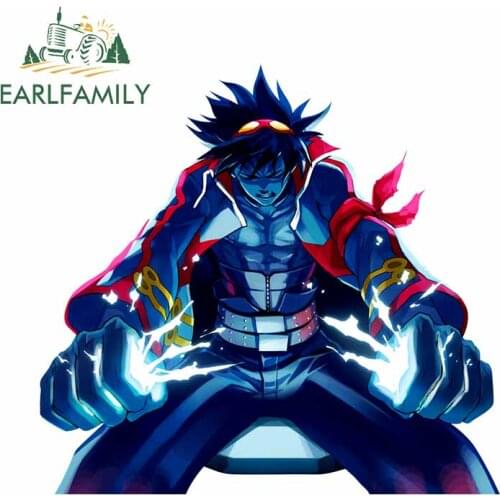 EARLFAMILY 13cm x 11.9cm for Gurren Lagann Creative Car Sticker Anime Occlusion Scratch Decals Repair 3D Vinyl Car Wrap Decor