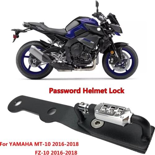 MT-10 Helmet Lock Password Mount Hook Black Side Anti-theft Security Fits For Yamaha MT-10 MT 10, FZ-10 FZ10 2016 2017 2018