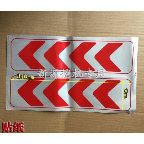 Make for new source 65-75-8-9 Wheel Excavator Body Rear Reflective Car Sticking Anti-collision Sticker Guiding Arrow Number
