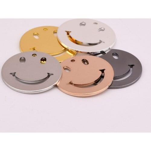 20*1mm creative smiley face pure copper disc pendant bracelet small pendant DIY handmade material copper jewelry accessories