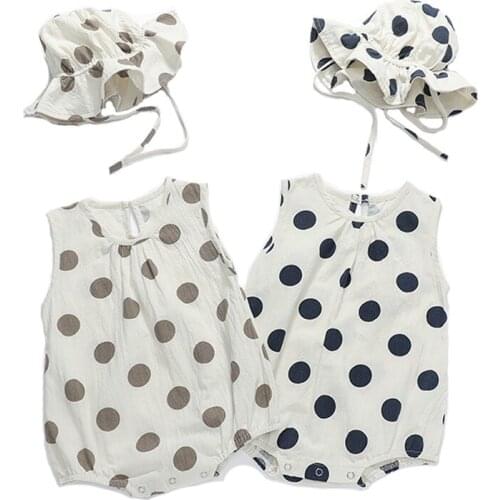 Summer 0-3Yrs Newborn Baby 2020 Summer Romper Boys Girls Baby Clothes Dot Cotton Baby Rompers Infant Baby Girls Jumpsuit