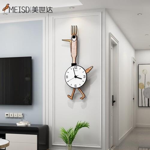 MEISD Cartoon Wall Clock Cute Large Clocks Wall Decoration Home Kids Room Watch Metal Needle Child Quartz Horloge Free Shipping