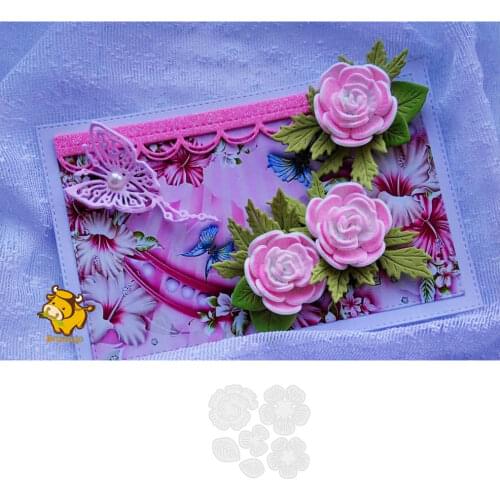 Fancy Rose Flower Metal Cutting Die Stencil Template for Scrapbooking Paper Album Card Gift Decor Knife Mold Punch Craft Die Cut