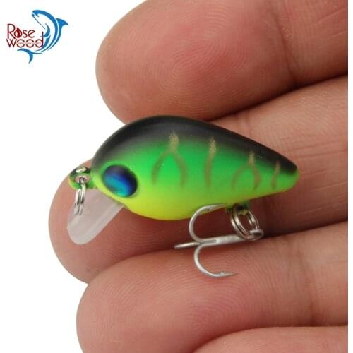 RoseWood 1pc Mini Minnow Fishing Lure 30Mm 1.5G Wobbler Fishing Tournament Rolling Crankbait Topwater Artificial Hard Bait