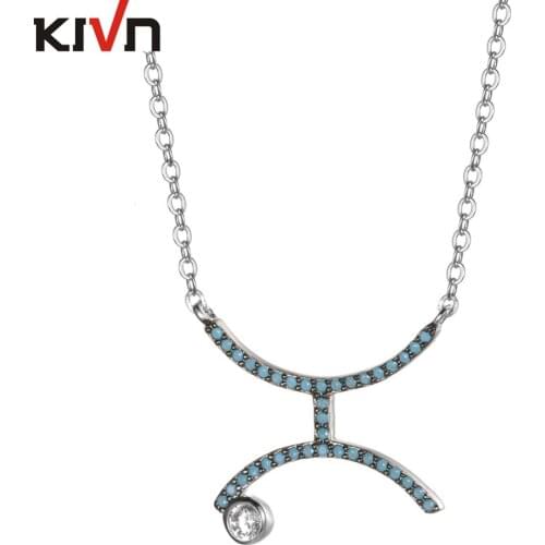 KIVN Fashion Jewelry Constellation Zodiac CZ Cubic Zirconia Womens Girls Wedding Bridal Necklaces Birthday Mothers Gifts