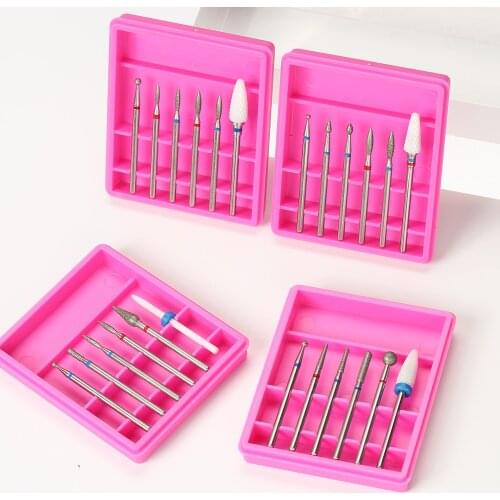 6pcs Ceramic Diamond Nail Drill Mix Bits Set Milling Cutter for Manicure Electric Machine Pedicure Burrs Nail Art Accessories