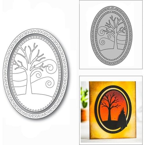 New Nesting Oval Tree Wave Frame 2020 Metal Cutting Dies for DIY Scrapbooking and Card Making Decor Embossing Craft No Stamps