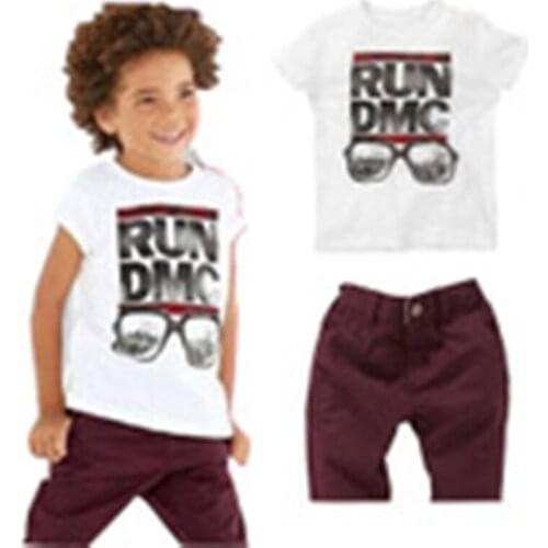 Childrens 2015 New 2pcs Suit Sets T-shirts+Shorts Baby Boys Casual Clothing Sets free shipping k1