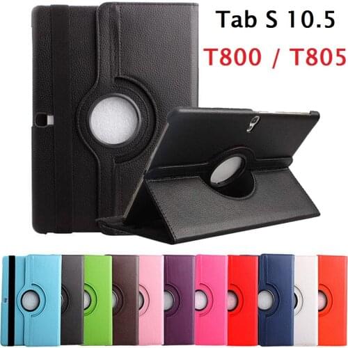 New 360 Rotation Coque for Samsung Galaxy Tab S 10.5 SM-T800 T805 Case Magnetic Smart PU Stand for Samsung Tab S T800 T805 Cover
