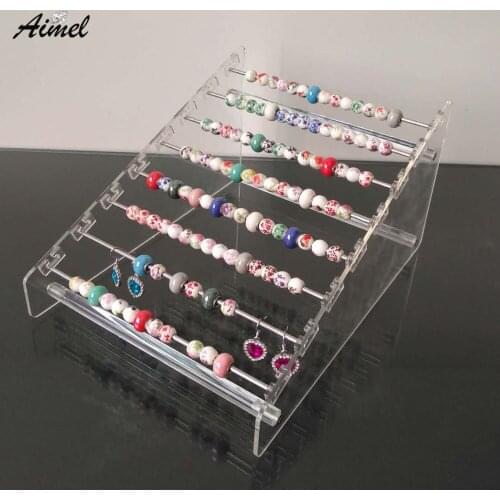 Portable Charms Display Stand Beads Earring Jewelry Organizer Showing Shelf Troll Beads Showcase DIY Beads Jewelry Box Stand