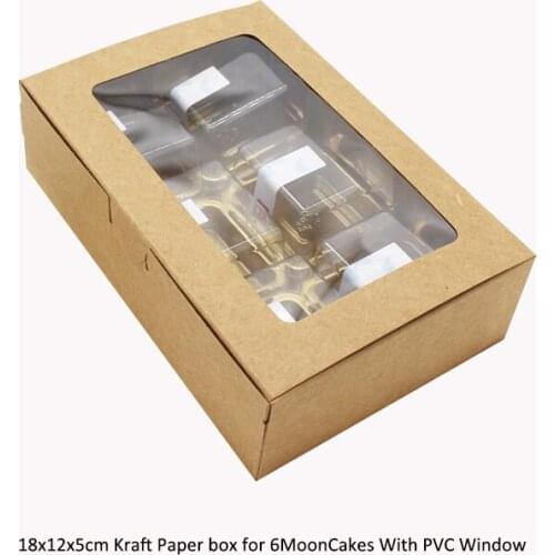 Pokemon Baby Shower Decorations 20pcs In/ 18x12x5cm Kraft Paper 6 Moon Cakes In Box With Pvc Window Gift Cardboard Boxes For