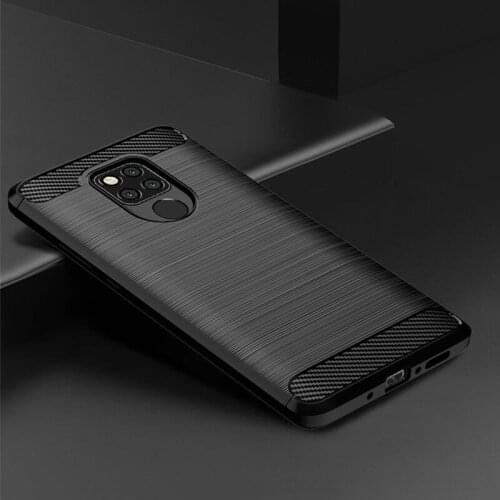 Rugged Armor Soft Case for Huawei Mate 20 X Cases Silicone Bumper Carbon Fiber Phone Cover for Huawei Mate 20 Pro Back Cover