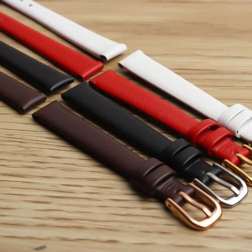 Genuine Leather Watch Bracelet womens fashion watchband wristwatches mini band 6mm 8mm 10mm 12mm red white color small strap