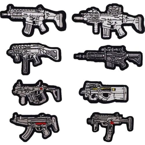 Mini Gun Model TACTICAL SAMURAI EMBROIDERED Self-adhesive backing patch sticker badge IN BAG Jacket Arm hat
