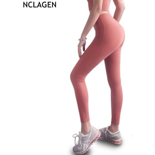 NCLAGEN Sportswear Women Yoga Pants Breathable Stretchy Running Fitness Leggings Bodybuilding Tummy Control Squat Proof Tights
