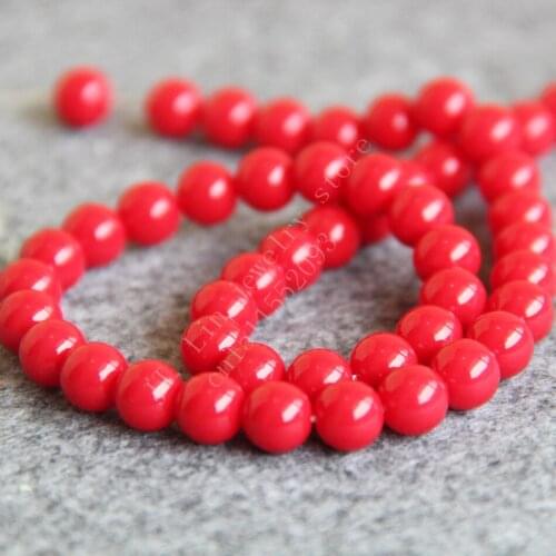 T8318 8mm Red Glass pearl loose beads!Fit For Making Bracelet&Necklace DIY Jewelry Fashion beautiful beads wholesale